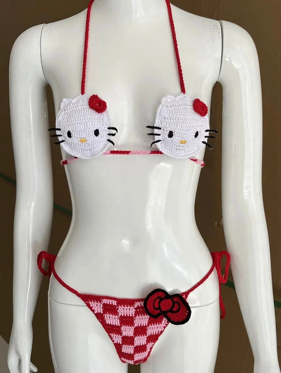 Hell0 K:tty Inspired Crochet Bikini