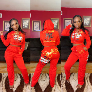 FIRE Red Ed H@rdy Inspired Jogging Suit 🔥❣️💌🐅