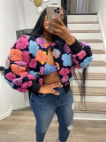 Plush 3D Flowers Jacket