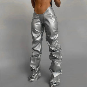 Fashionable Pleated Waist Pants