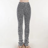 Knitted Striped Stacked Joggers