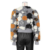 Plush 3D Flowers Jacket